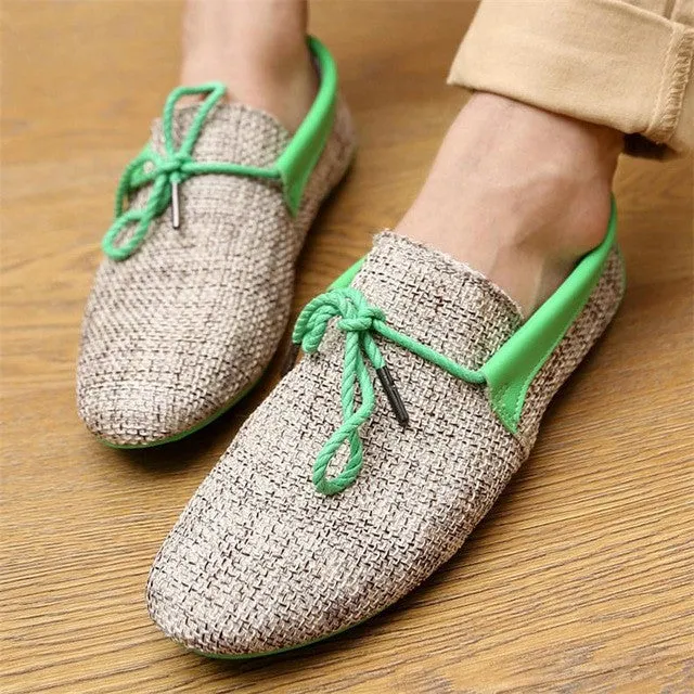 Burrow Slides 2017 Summer Mens Loafers Casual Flat Shoes Knitted Woven Shoes Breatbale Natural Male Convenient Driving Shoes Flats Big Size 45