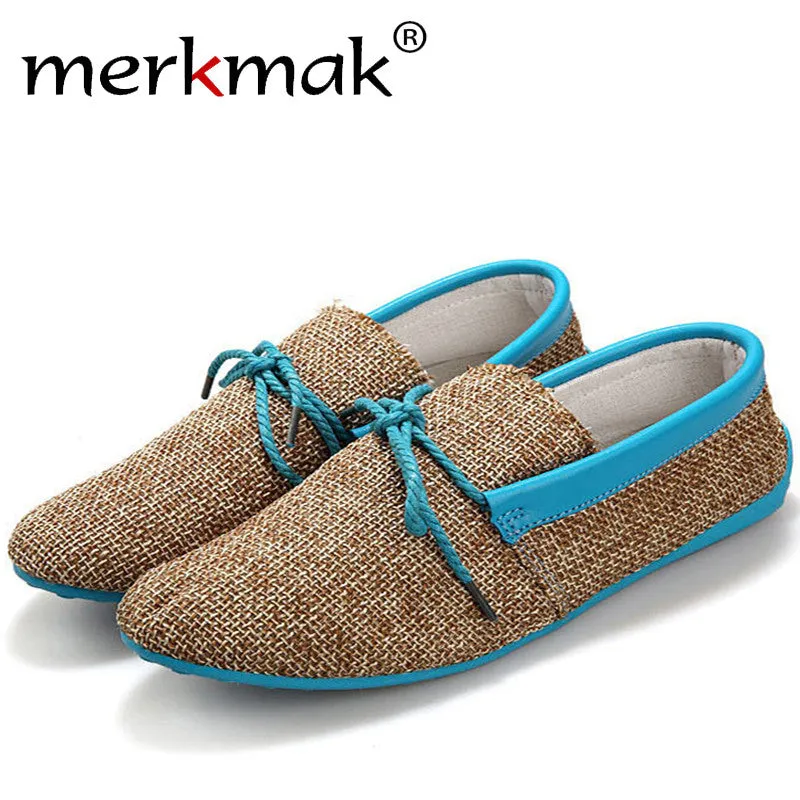2017 Summer Mens Loafers Casual Flat Shoes Knitted Woven Shoes Breatbale Natural Male Convenient Driving Shoes Flats Big Size 45 Domo Kun Slippers