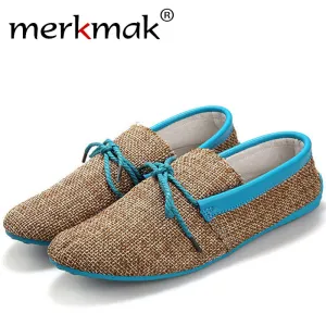 2 Inches Slippers 2017 Summer Mens Loafers Casual Flat Shoes Knitted Woven Shoes Breatbale Natural Male Convenient Driving Shoes Flats Big Size 45