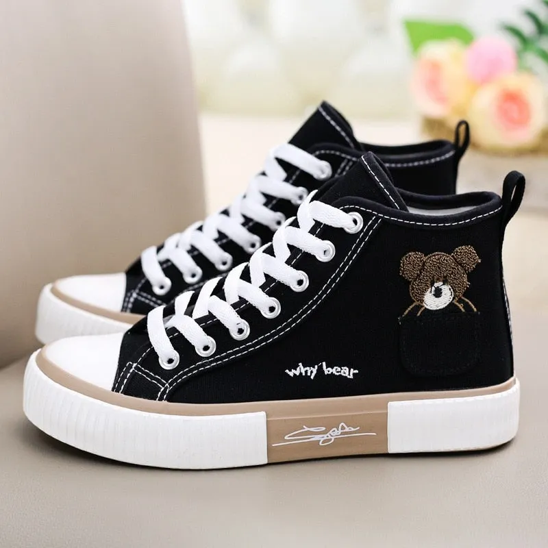 Good Shoes For Flat Arches 2022 Cute Canvas Shoes Women Breathable Sneakers Brand Sport Shoes for Woman Casual Vulcanized Shoe Flats High Top Zapatos Mujer