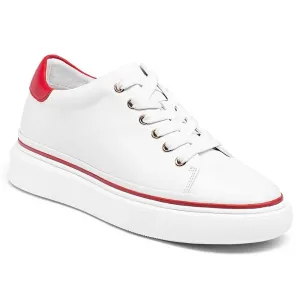 Old Sneakers 7 CM / 2.76 Inches CMR CHAMARIPA Height Increasing Sports Shoes: Elevator Sneakers for Women - White Leather Sneakers