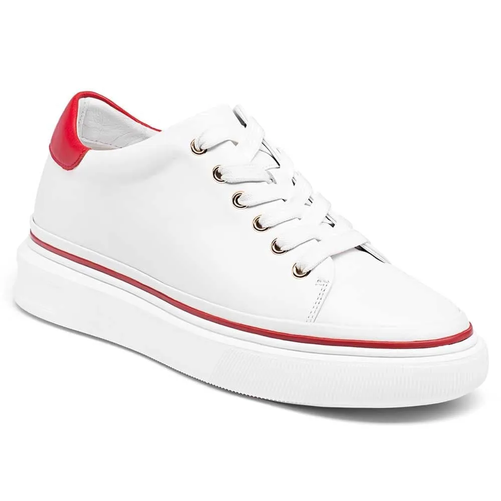 7 CM / 2.76 Inches CMR CHAMARIPA Height Increasing Sports Shoes: Elevator Sneakers for Women - White Leather Sneakers Penny Sneakers