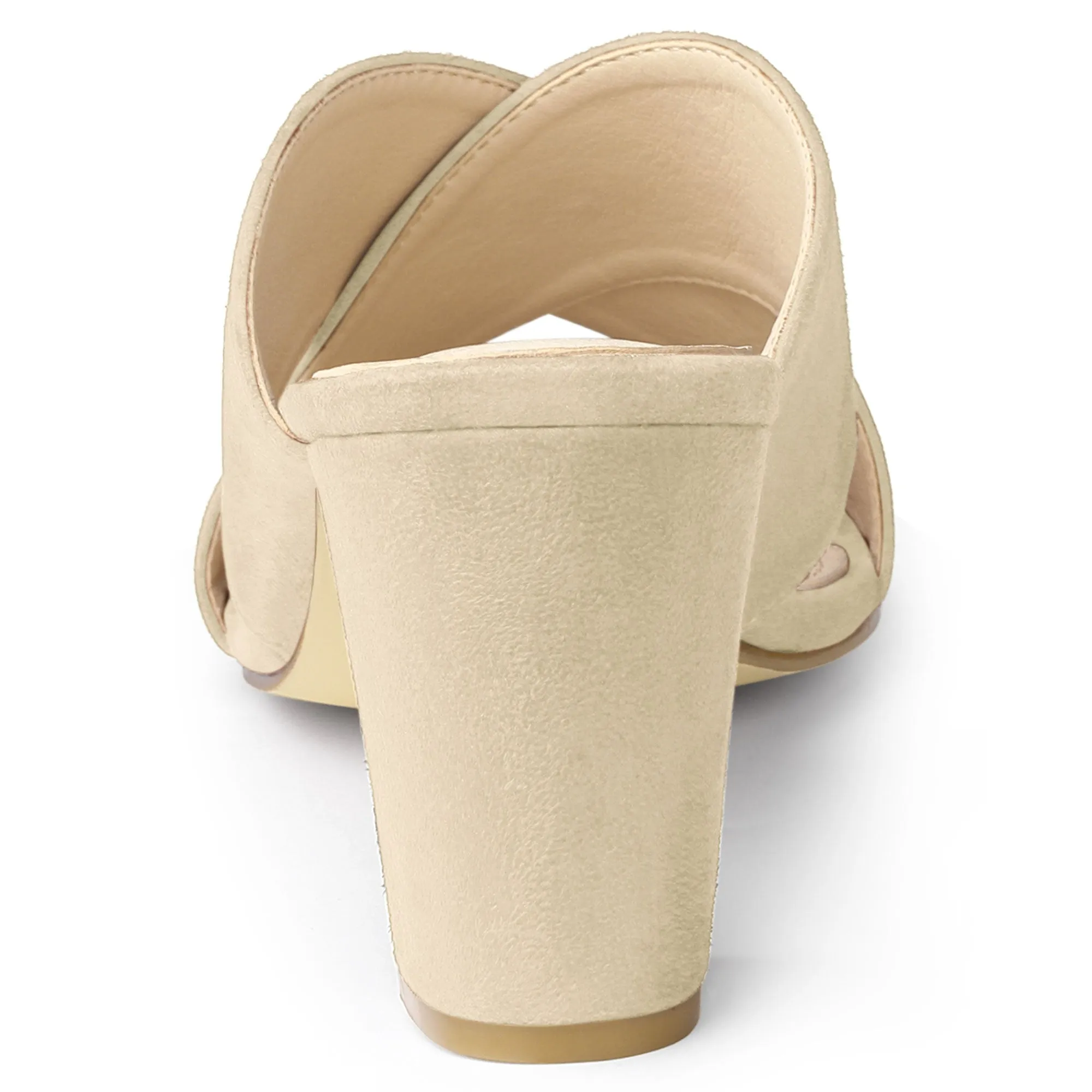 Comfy Slide Sandals Crisscross Strap Block Heel Slide Sandals