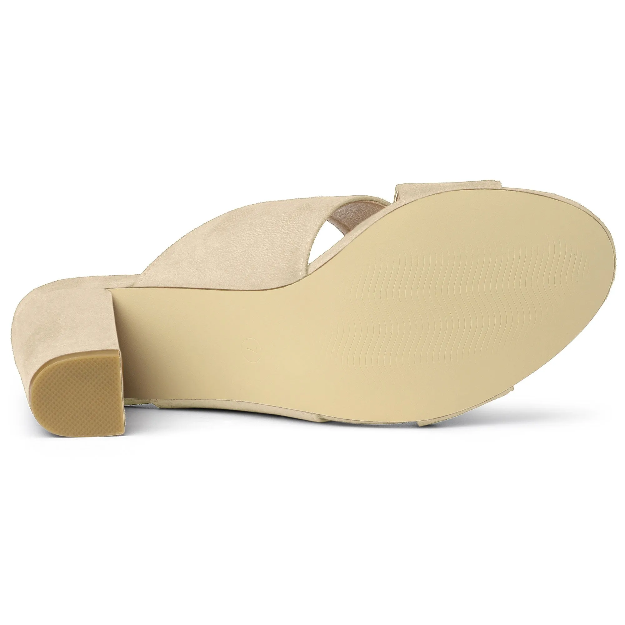 Sandals With Wedge Crisscross Strap Block Heel Slide Sandals