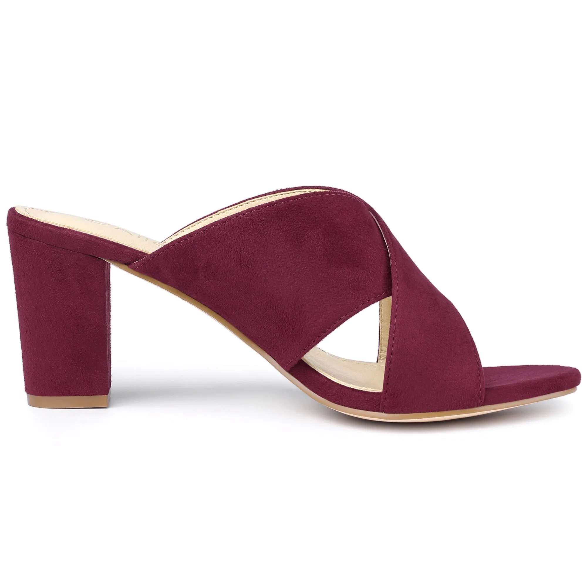 Waterproof Hiking Sandals Crisscross Strap Block Heel Slide Sandals