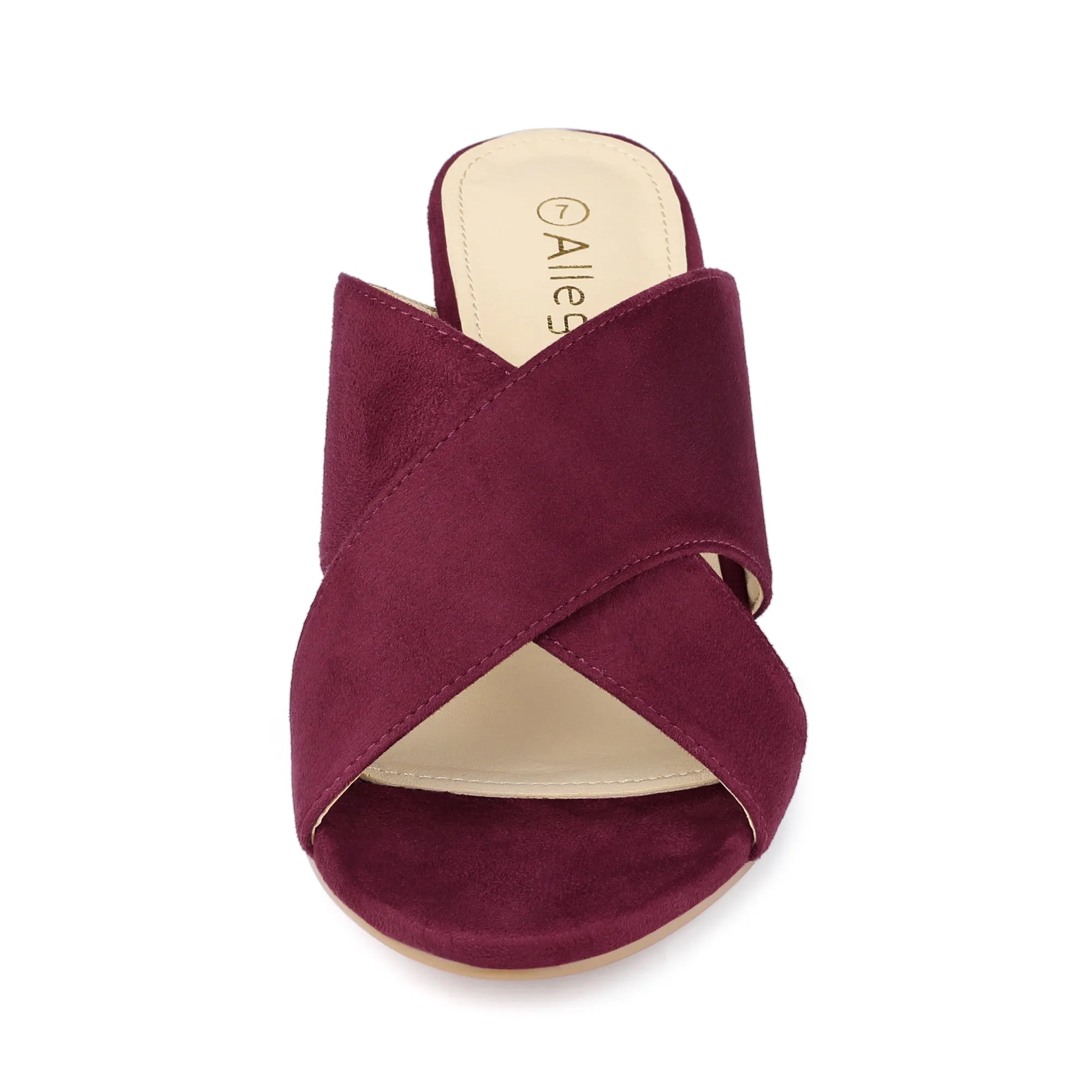 Sarto Sandals Crisscross Strap Block Heel Slide Sandals