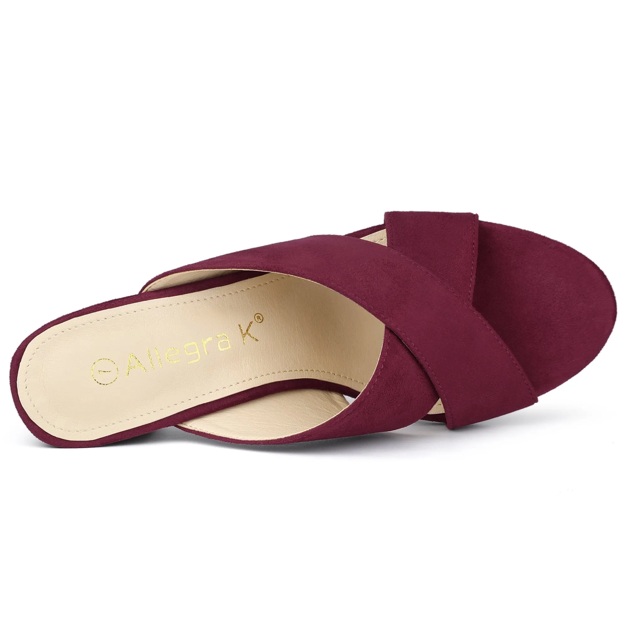 Baretrap Sandals Crisscross Strap Block Heel Slide Sandals