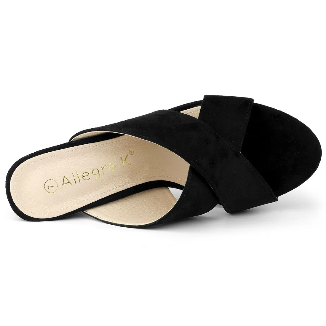 Crisscross Strap Block Heel Slide Sandals Athletic Sandals