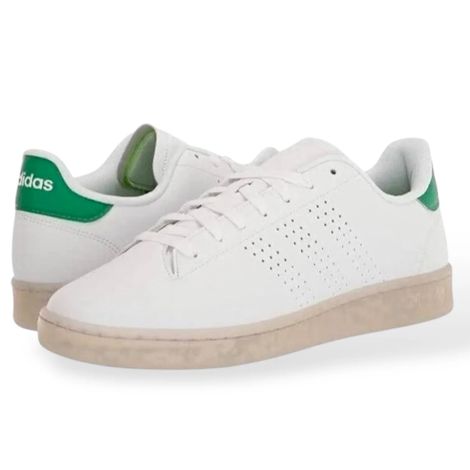 Adidas Shoes Court Adidas Advantage ECO Men's Sneaker Size 7 White Leather Tennis Shoes