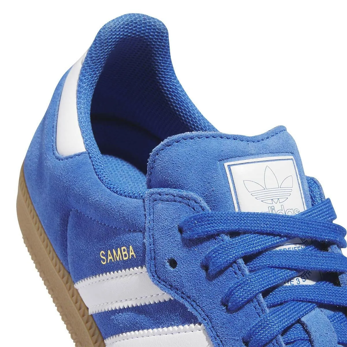 Adidas - Samba Adv Shoes Blue/White/Gold Wide Adidas Shoes