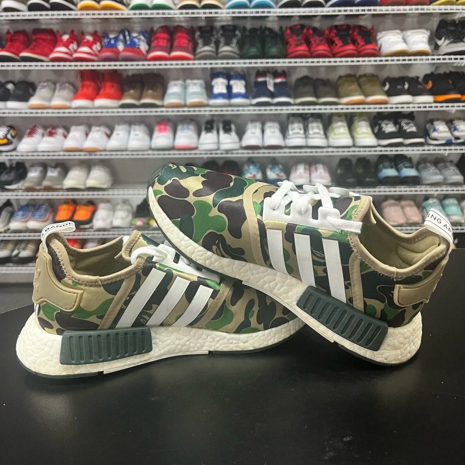 Adidas NMD R1 Bape Olive Camo Camouflage BA7326 2016 Men's Size 6.5 Adidas Bamba Shoes