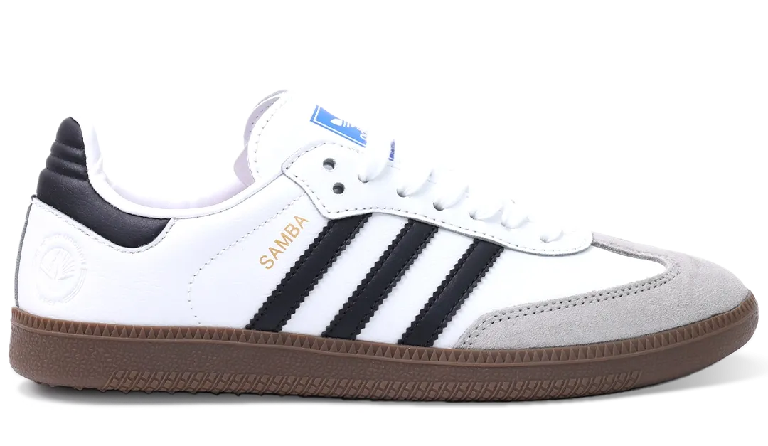 Adidas Samba White & Gray Adidas Tennis Shoes Retro