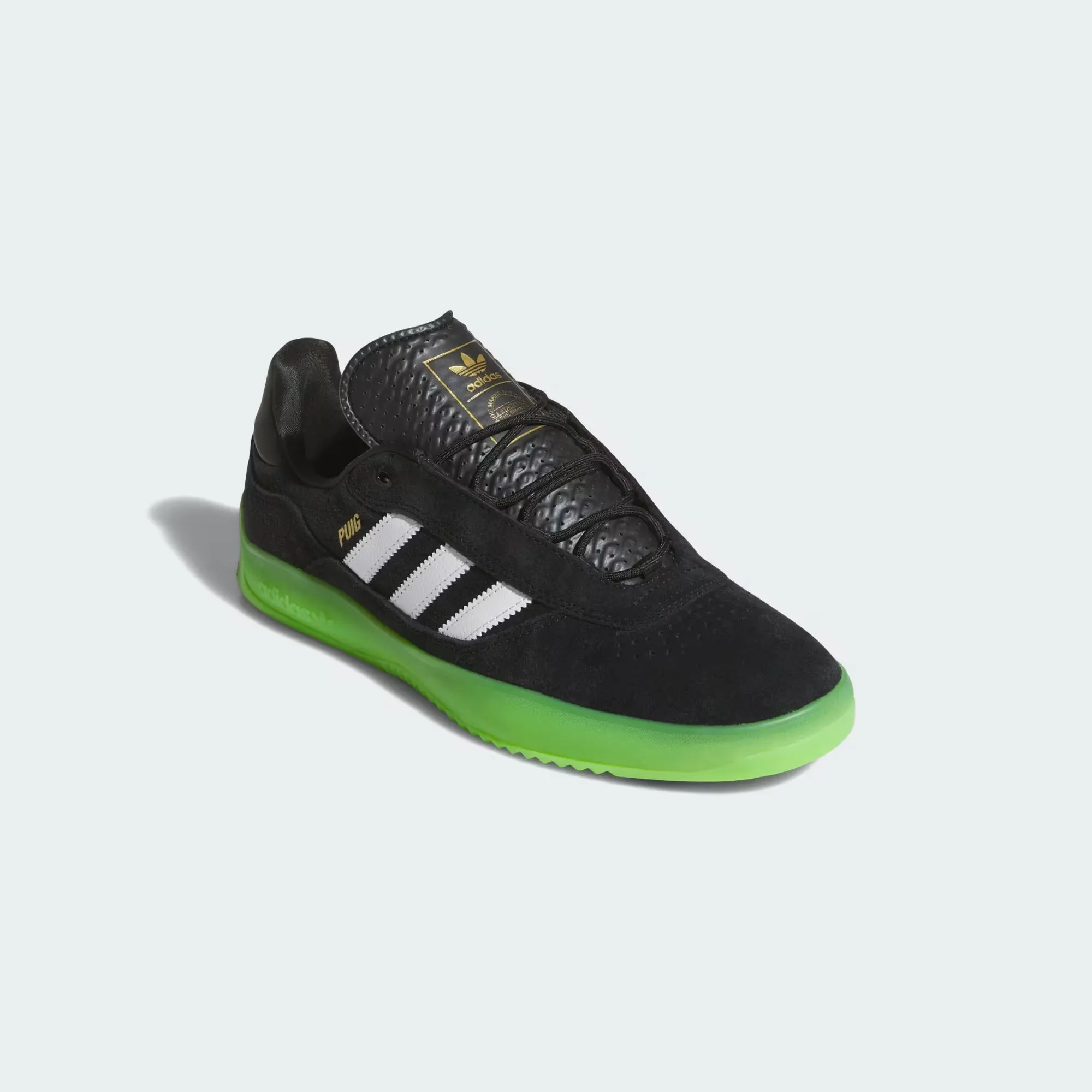 Adidas Skateboarding Puig Skate Shoes - Core Black / Cloud White / Semi Solar Green Adidas Shoes Like Sambas