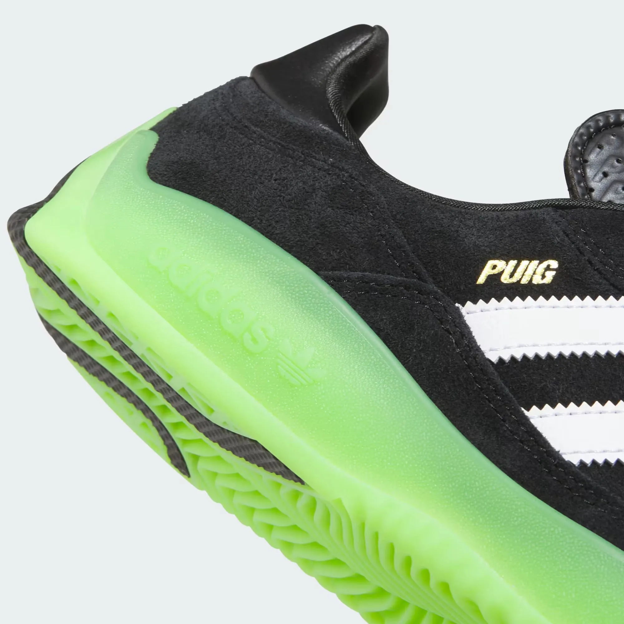 Adidas Skateboarding Puig Skate Shoes - Core Black / Cloud White / Semi Solar Green Adidas Dame 7 Basketball Shoes