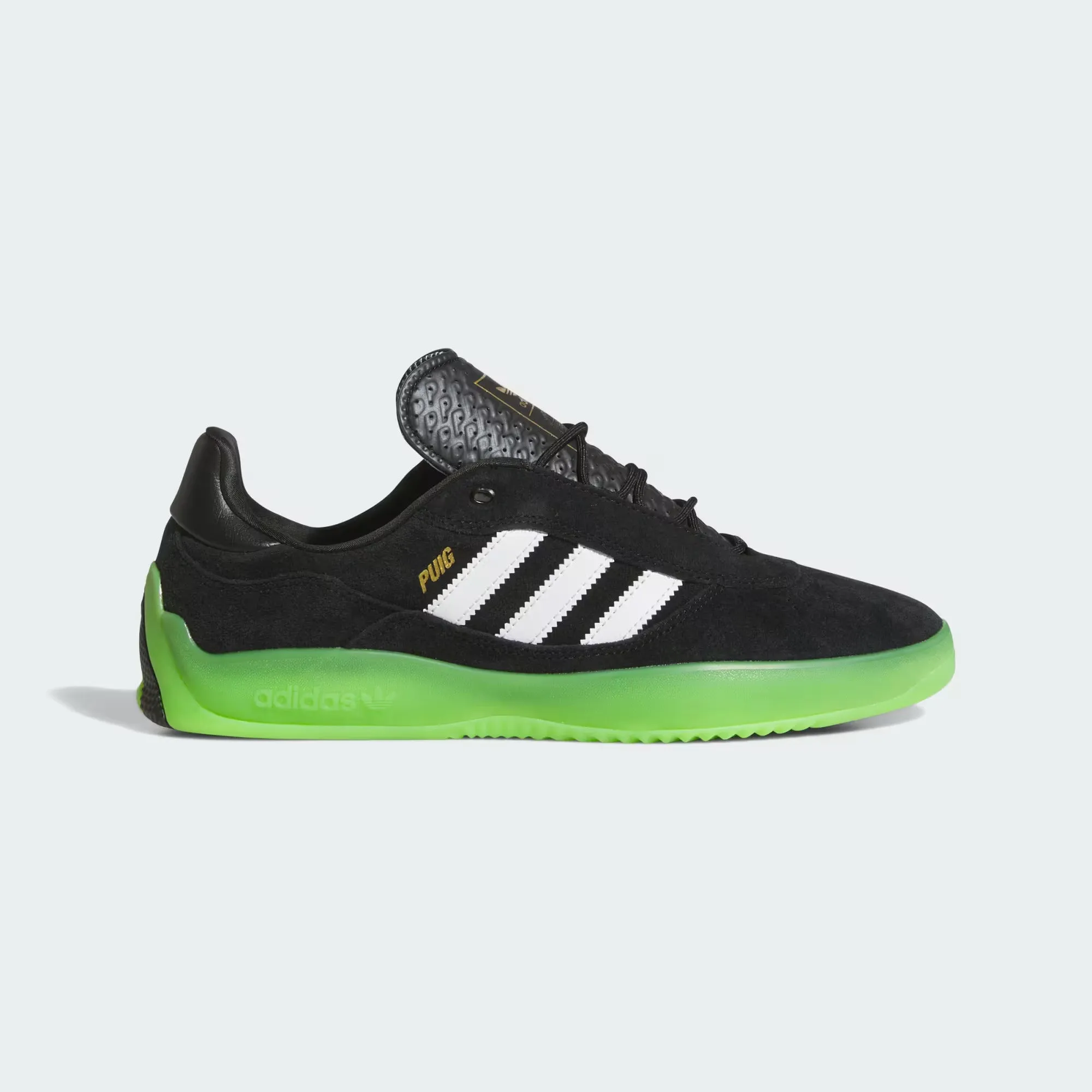 Adidas Skateboarding Puig Skate Shoes - Core Black / Cloud White / Semi Solar Green Adidas Shoes Lightweight