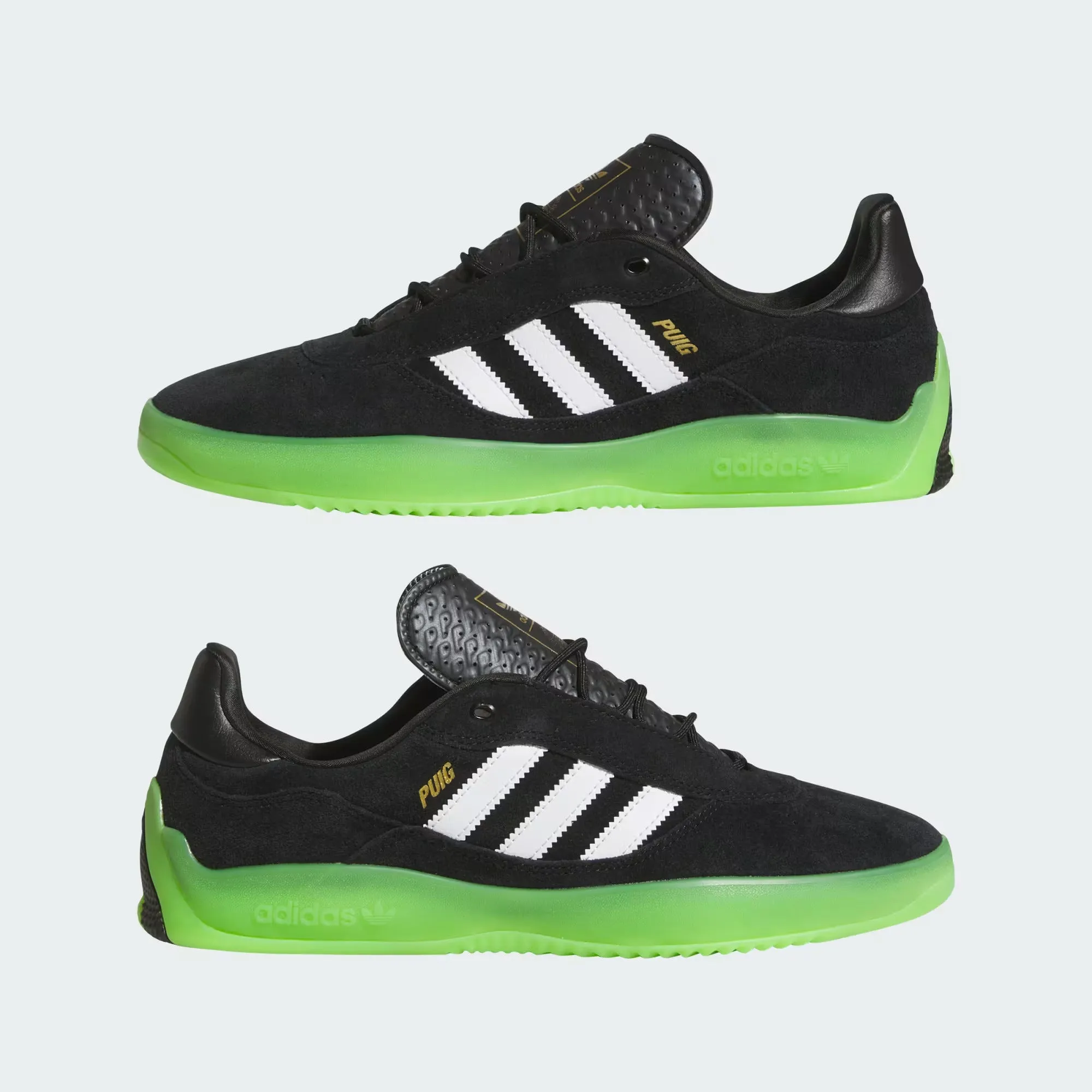 Adidas Skateboarding Puig Skate Shoes - Core Black / Cloud White / Semi Solar Green Adidas Baseball & Softball Shoes
