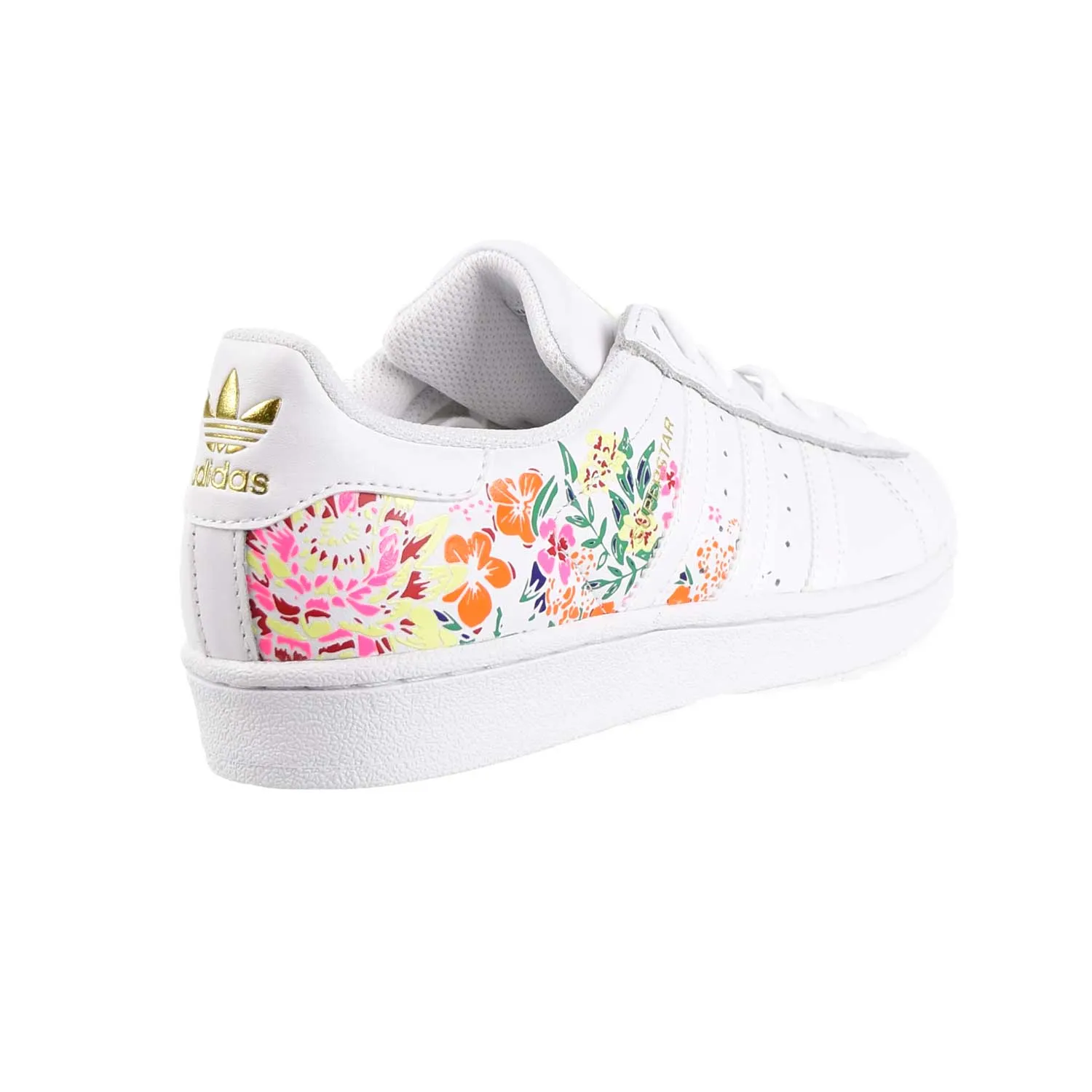 Adidas Stylish Shoes Adidas Superstar Womens Shoes Floral Footwear White/Gold Metallic