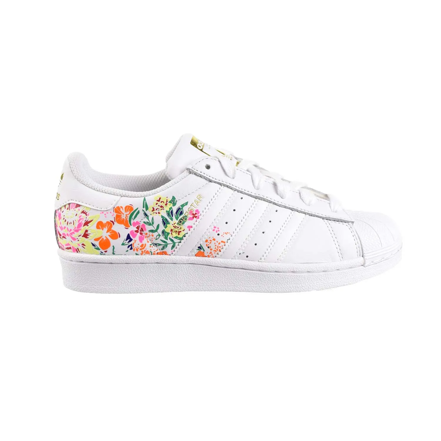 Adidas Superstar Womens Shoes Floral Footwear White/Gold Metallic Galaxy 7 Running Shoes Adidas