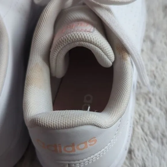 Adidas Dancing Shoes Adidas Women's Advantage Shoes Tennis Athletic White Pink Leather Size 7.5
