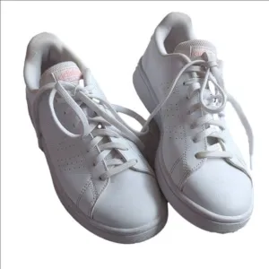 Adidas Women's Advantage Shoes Tennis Athletic White Pink Leather Size 7.5 Adidas Tempo Running Shoe Without Carbon Plate