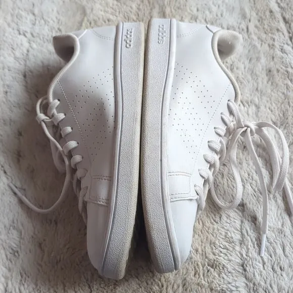 Adidas Women's Advantage Shoes Tennis Athletic White Pink Leather Size 7.5 Adidas Eqt Running Shoes