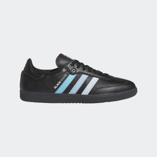 Adidas x Charlotte FC x Black Sheep Samba ADV Core Black - Footwear White - Clear Blue Adidas Samba Leather Shoes