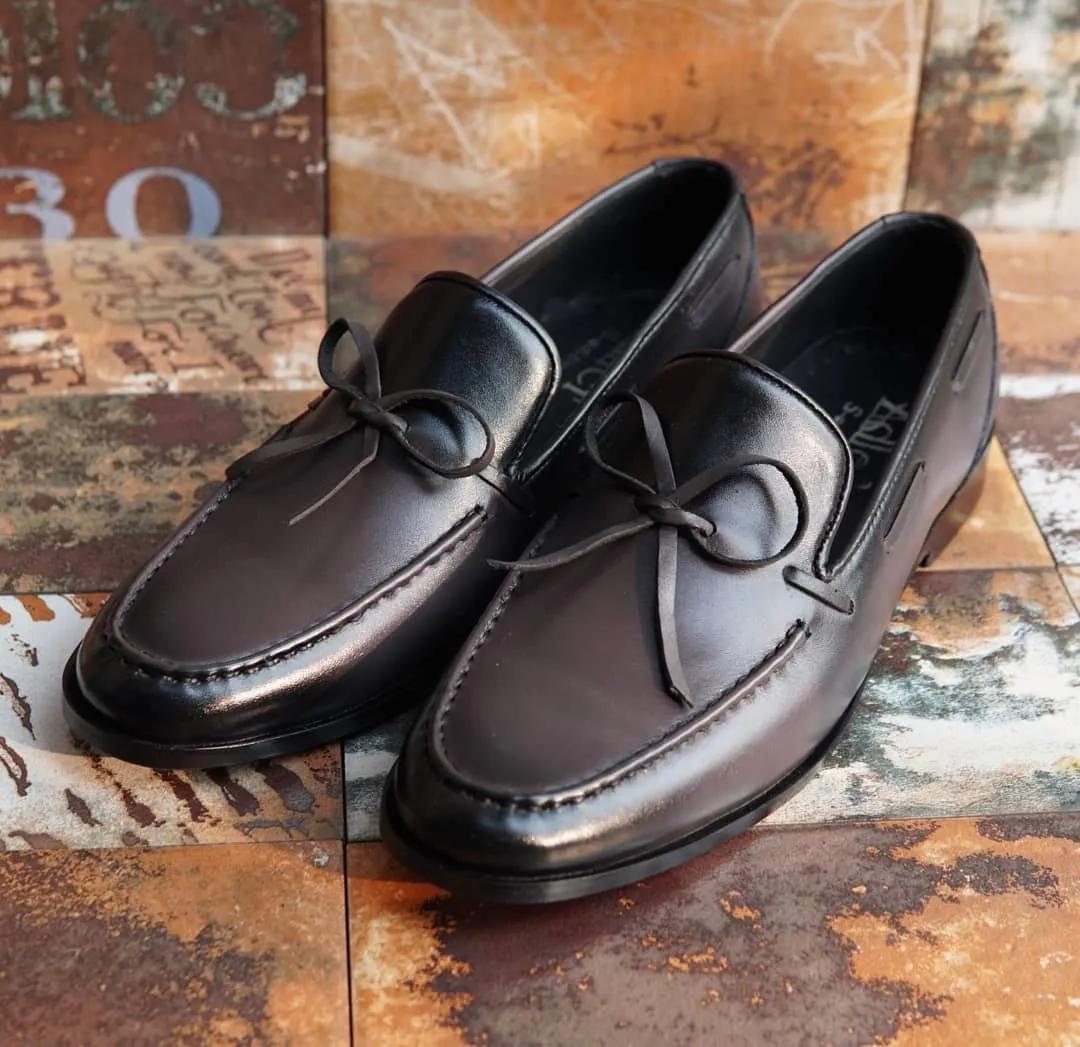 Black And Silver Loafers Adler Shoe - AS 7777 G-REX