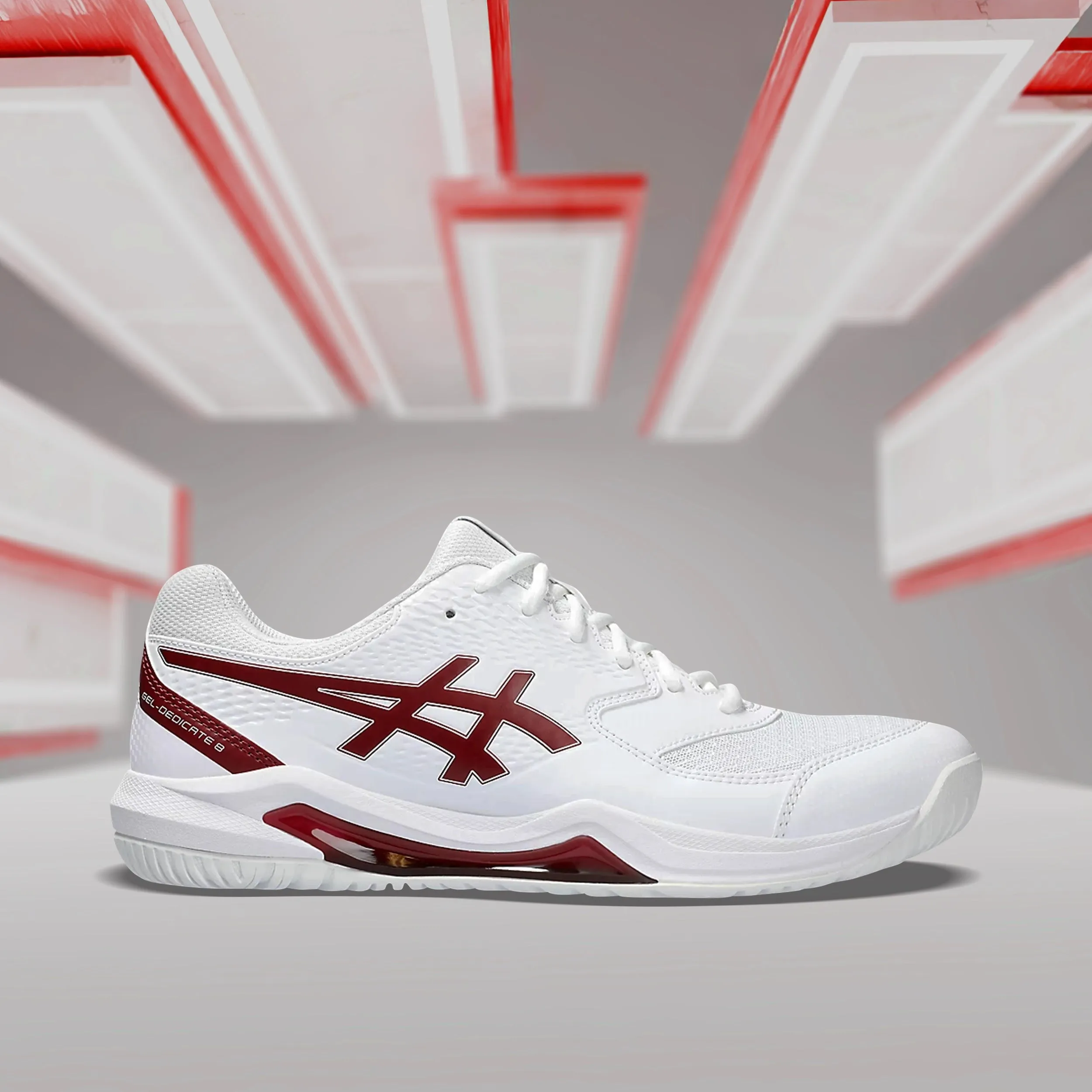Asics Gel Dedicate 8 Tennis Shoes- White/Antique Red Replacement Laces For Asics Running Shoes