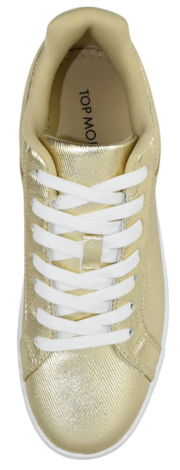 Best Sneakers Flat Feet AERIE-1 Gold Top MODA