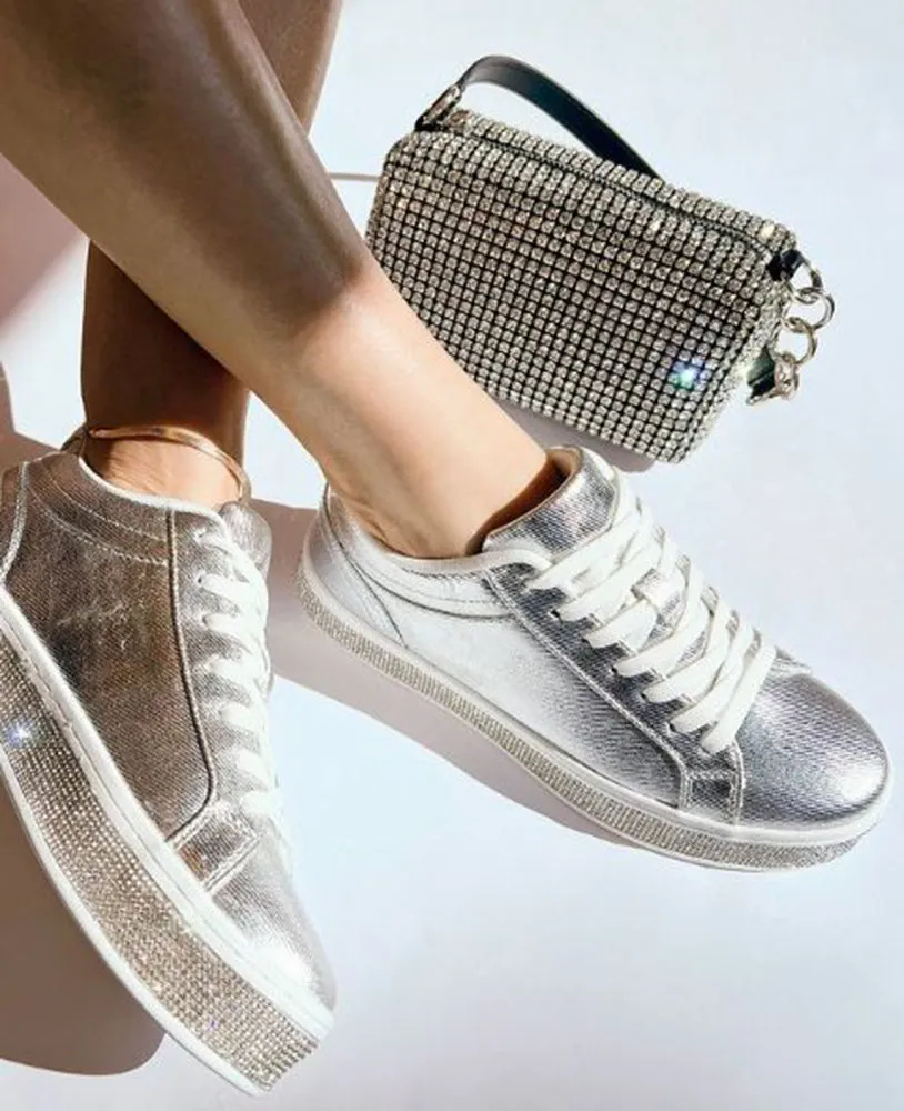 AERIE-1 Gold Top MODA White Gum Sole Sneakers