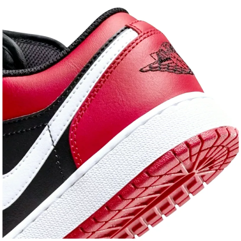 Lolo Jones Asics Shoes Air Jordan *Men's 1 Low Black/Red Alternate Bred Toe Leather Sneakers (Size 8.5)