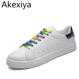 Oxford Casual Dress Shoes Akexiya 2017 New Women Shoes Casual Creepers Shoes Women Trainers Breathable White Ladies Shoes Cheap 5-color