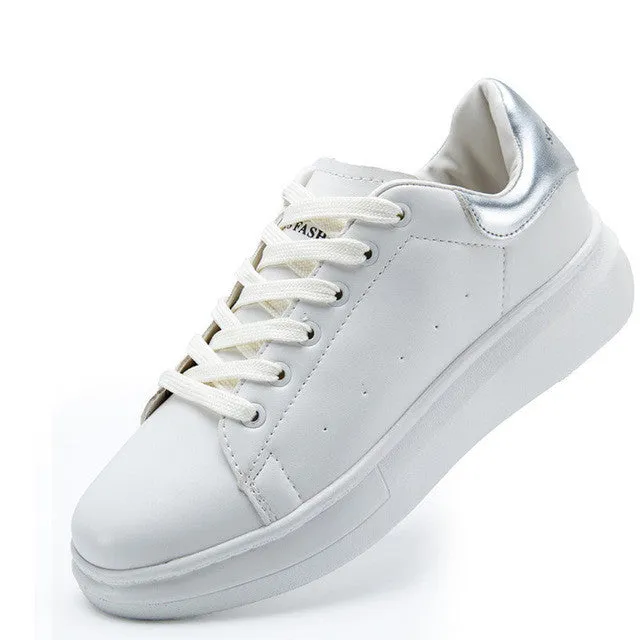 Slip-on Width Wide Casual Shoes Akexiya 2017 New Women Shoes Casual Creepers Shoes Women Trainers Breathable White Ladies Shoes Cheap 5-color