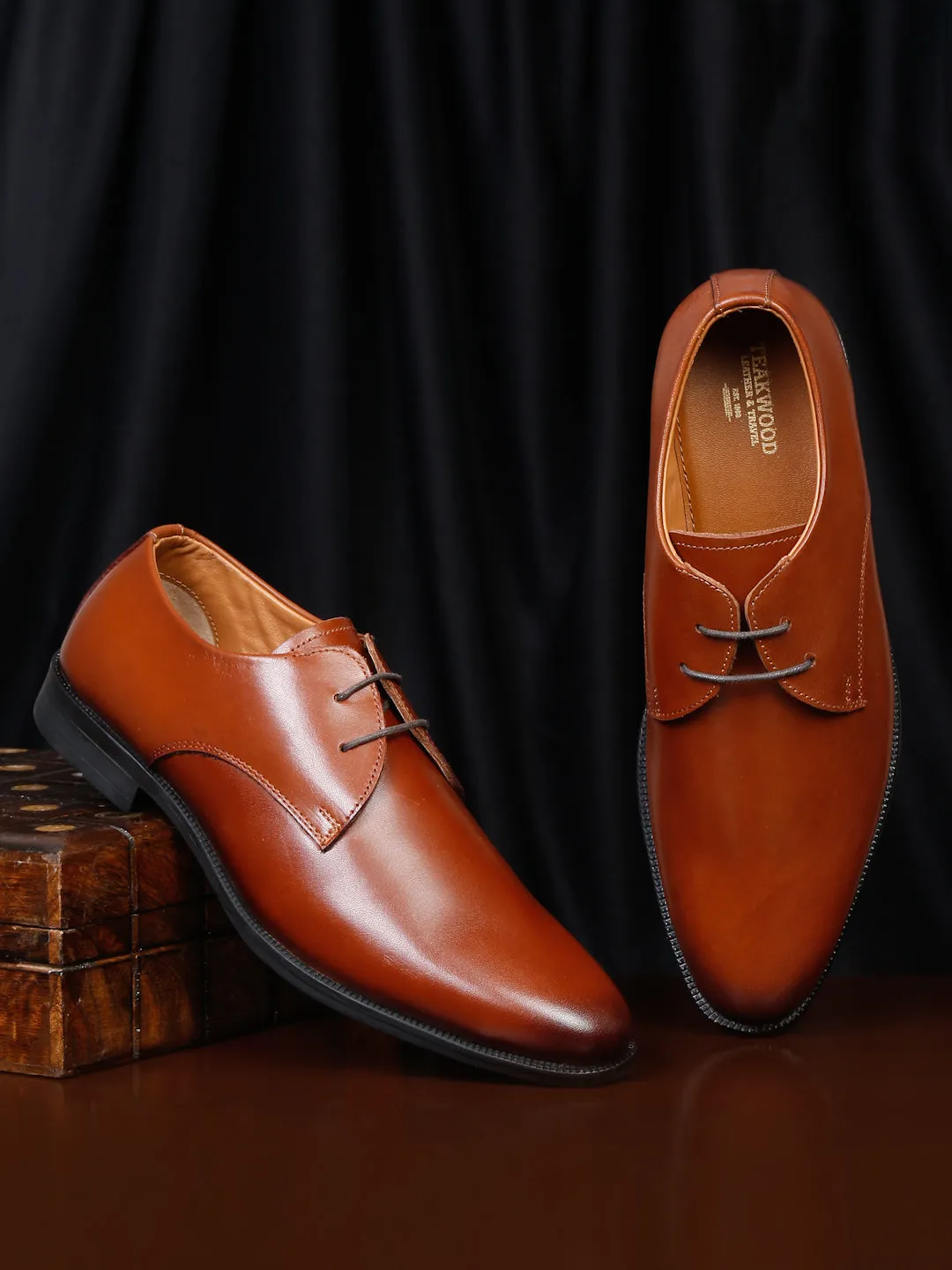 Teakwood Leather Men Solid Brown Derbys Casual Sale