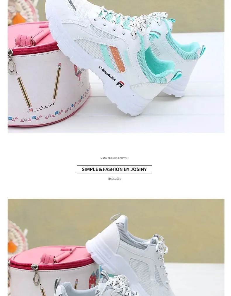 Women's  Stylish Breathable Platform Running Shoes Leather Casual Shoes Uk