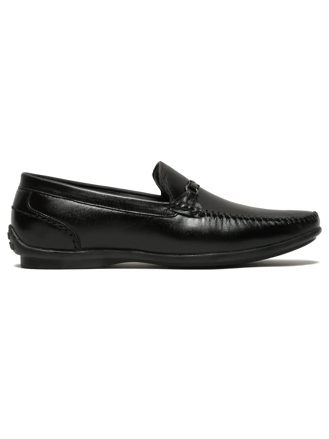 Men Black Leather Solid Loafers Merrill Casual Shoes