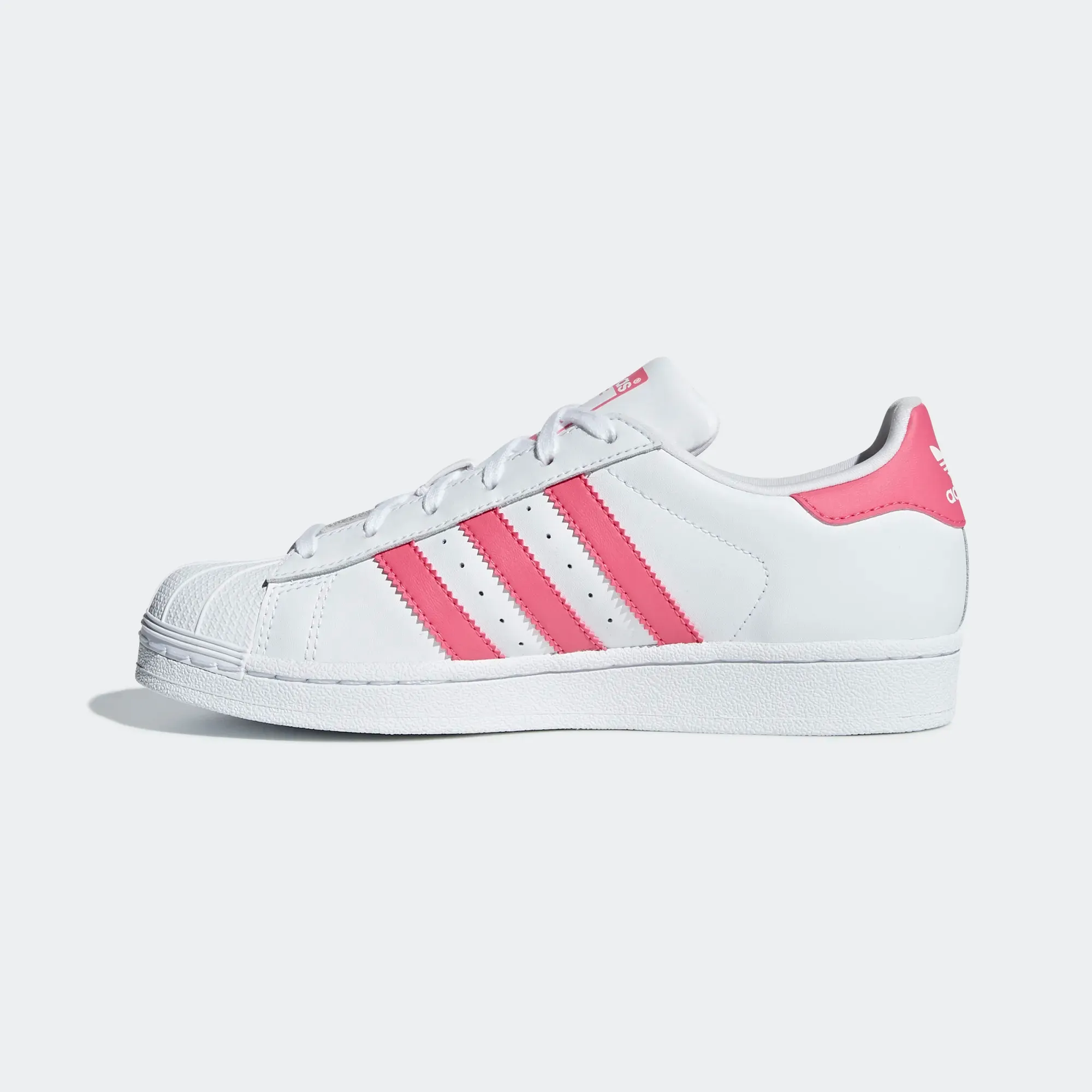 Adidas Daily Training Running Shoes Adidas Kid's Superstar Shoes - Cloud White / Real Pink