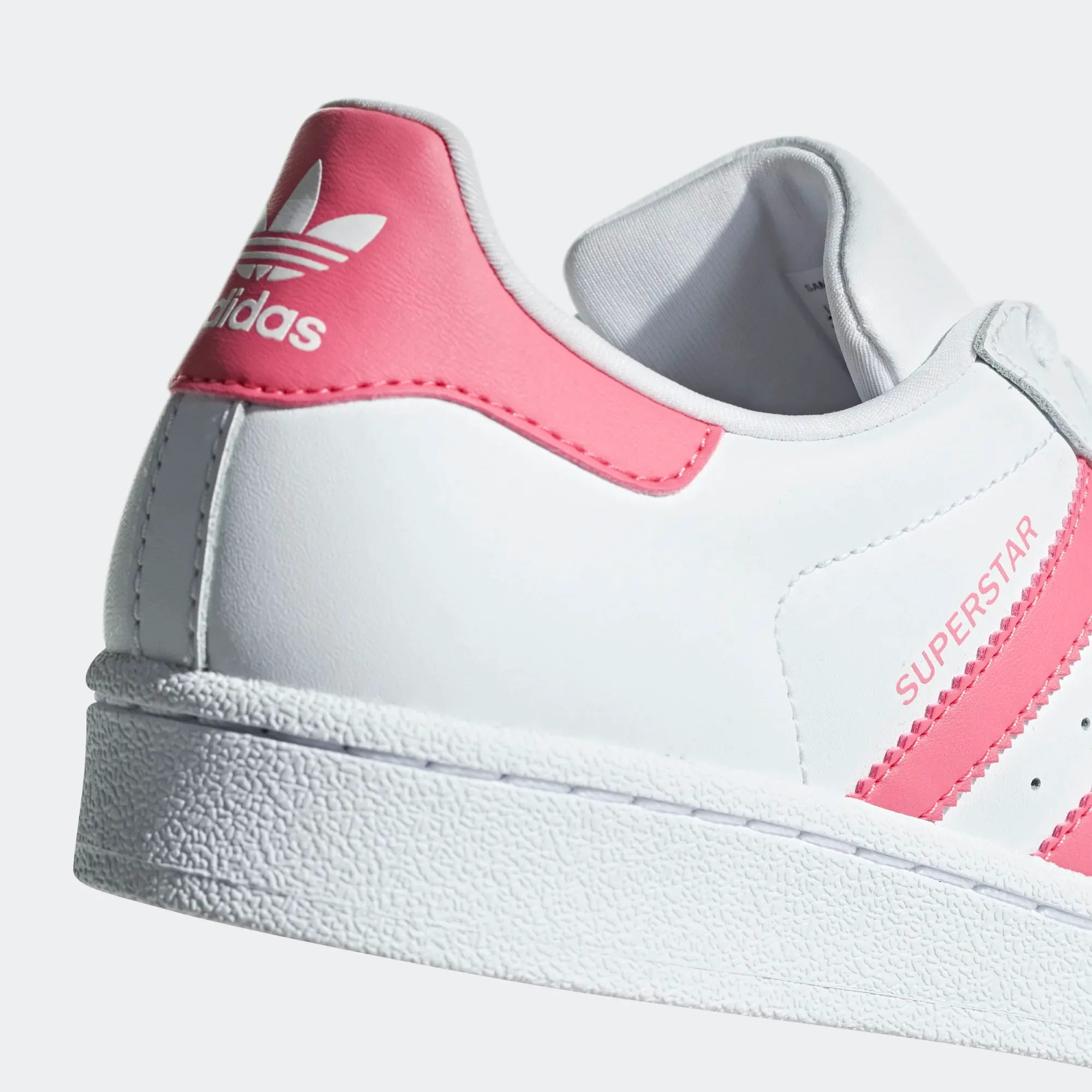 Adidas Brand 3 Stripes Shoes Adidas Kid's Superstar Shoes - Cloud White / Real Pink