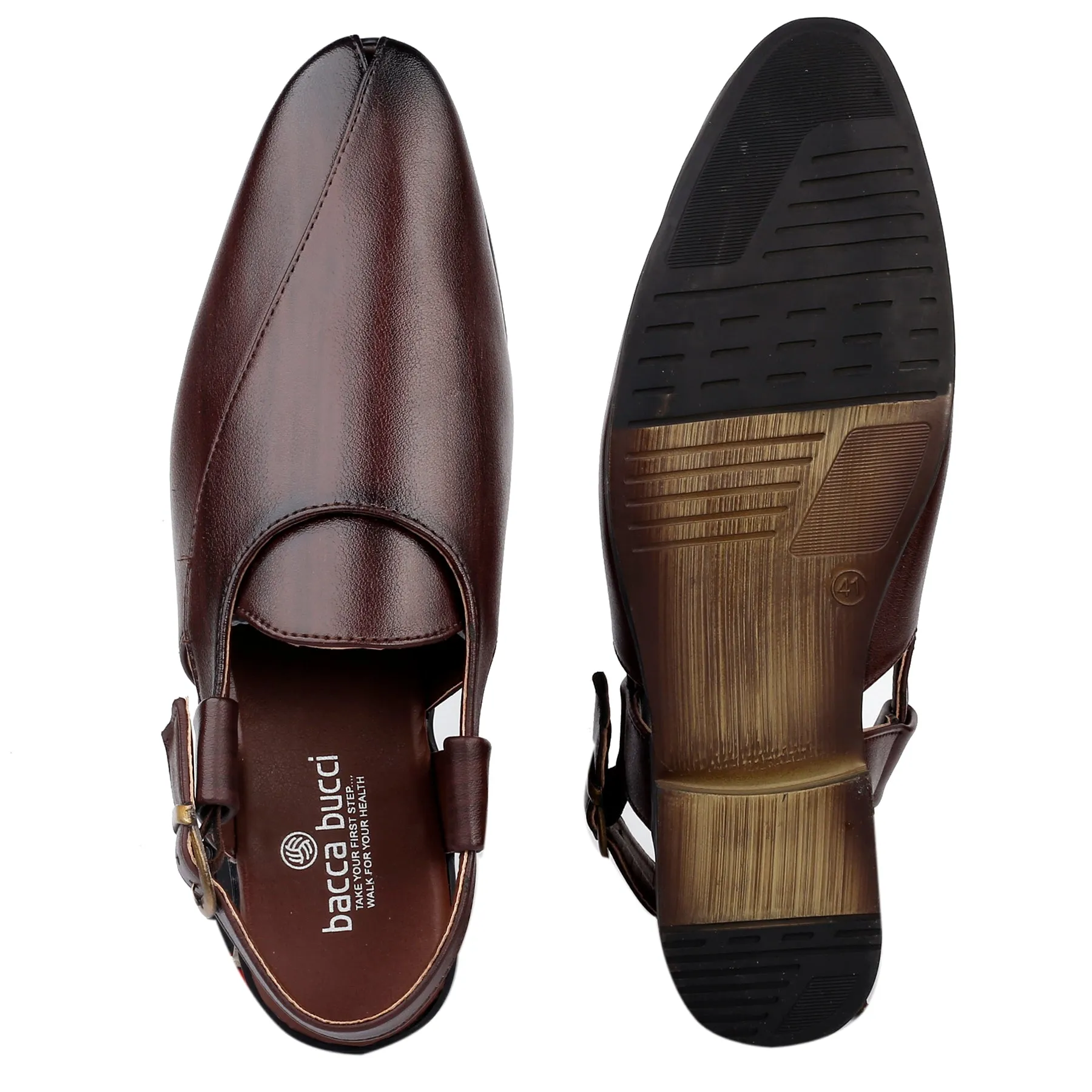 Quiet Slippers Bacca Bucci NOBILITY Close-Toe Outdoor Open Ethnic Sandals with Buckle