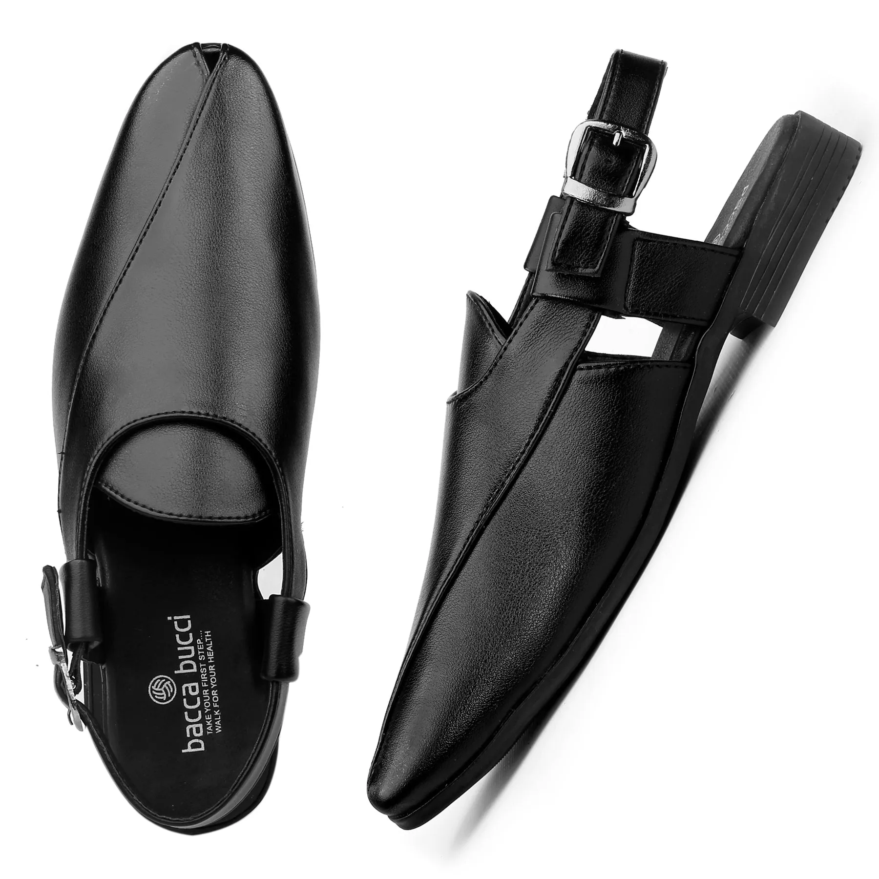 Versace Slides Bacca Bucci NOBILITY Close-Toe Outdoor Open Ethnic Sandals with Buckle