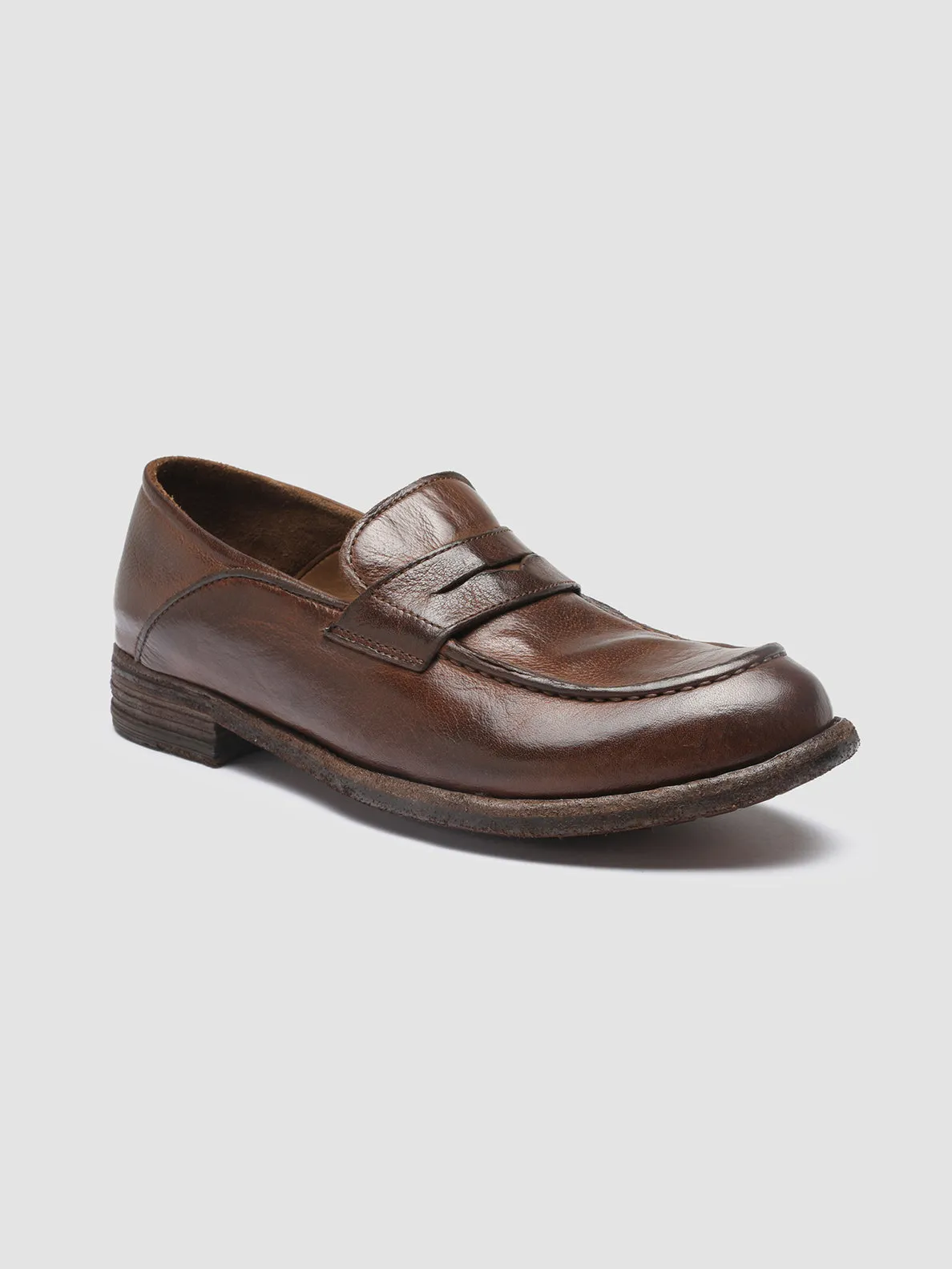 No Show Socks Loafers LEXIKON 140 - Brown Leather Penny Loafers