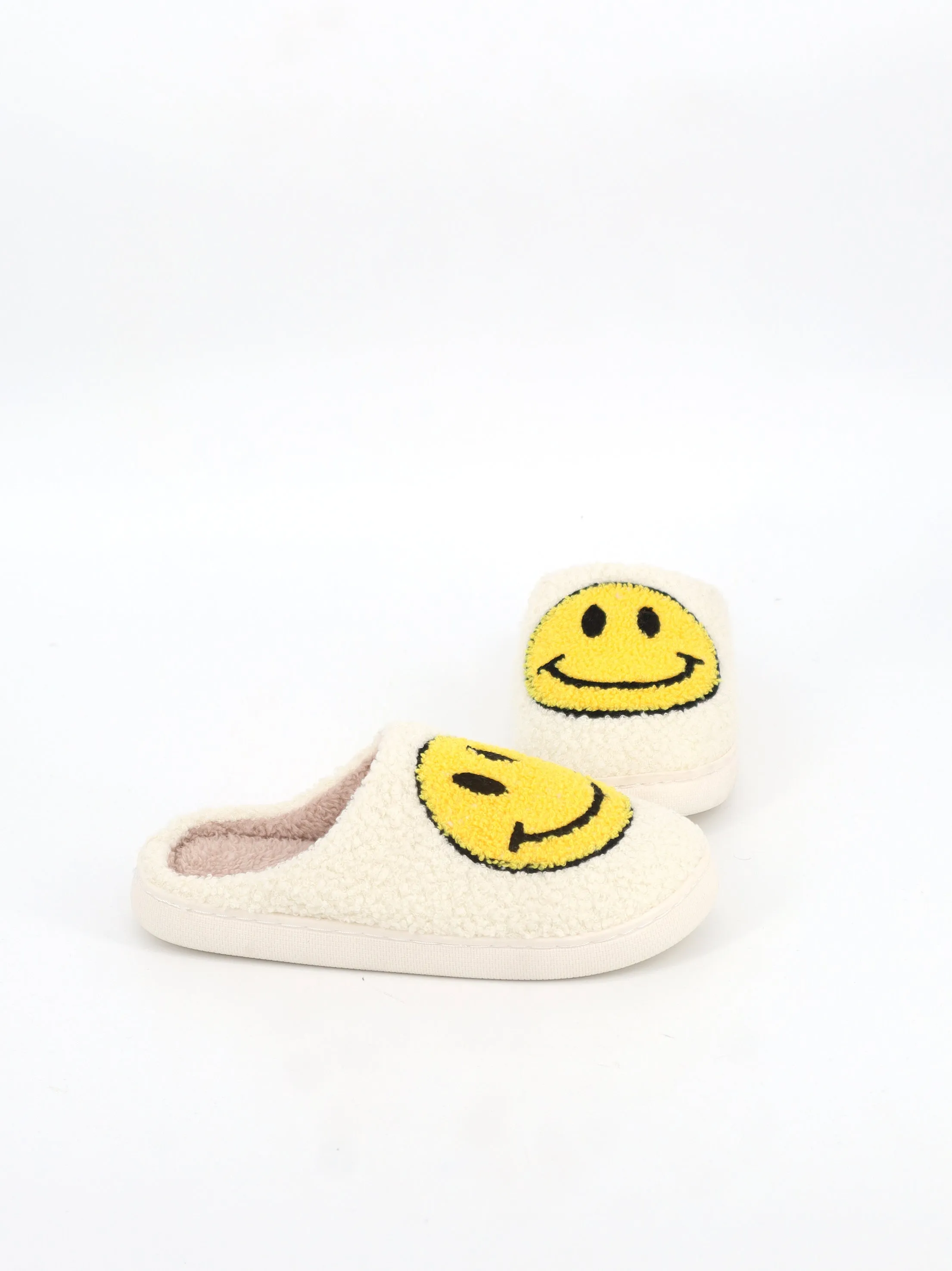 Men's Graphic Printed Faux Fur Slippers,Off White Picture Slippers