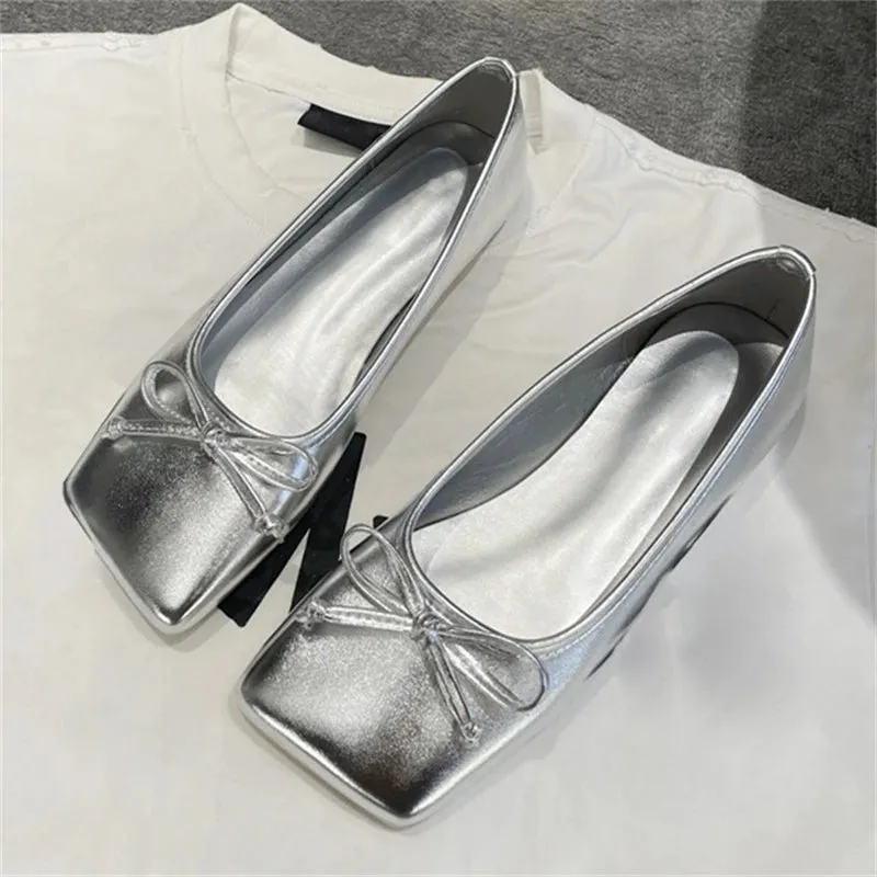 Aneikeh PU Sequined Cloth Flats Ladies Comfort Leisure ROME Shoes For Work