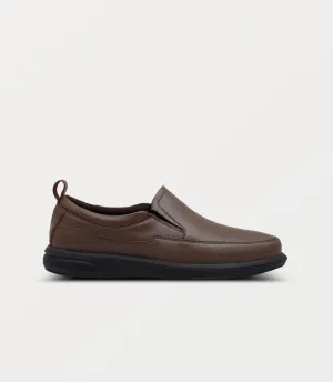 BM6771-BROWN-Men Slip on Checkered Slip Ons