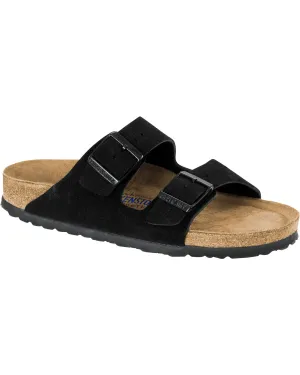 Wedge Sandals Comfort Arizona Soft Footbed Black Suede Leather Sandals