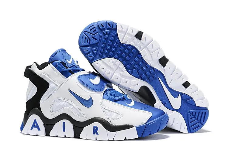 Futsal Shoes Asics Nike Air Barrage Mid 'White Black Blue' Sneaker Shoes Sale Men Size 7-12