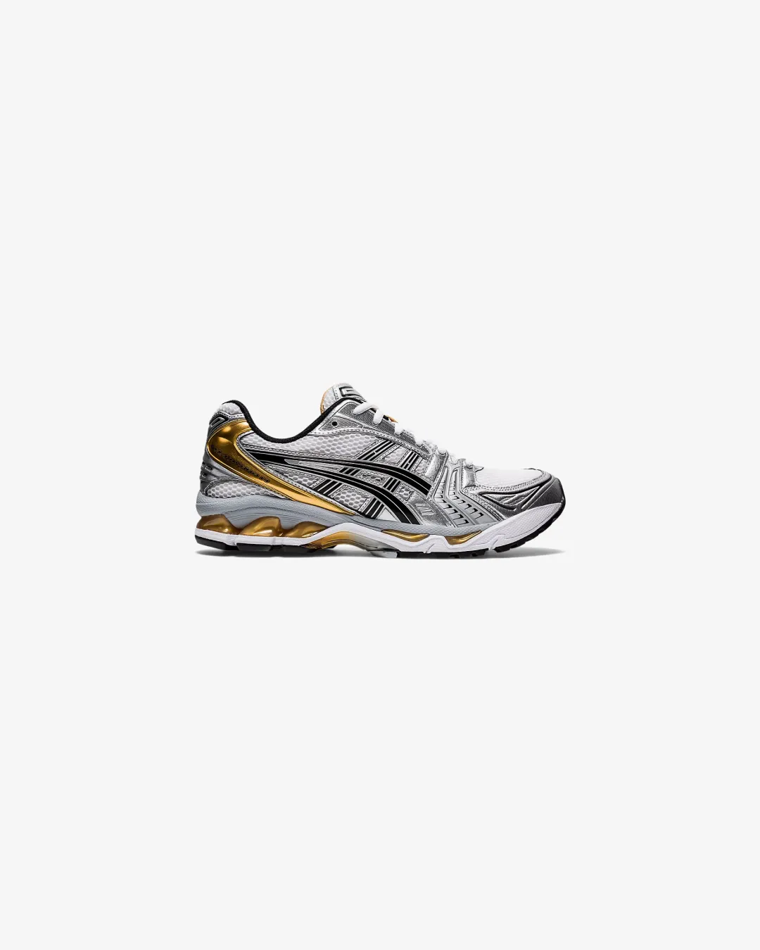 Asics Gel-flux Running Shoe ASICS Gel Kayano 14 White/Gold Sneakers