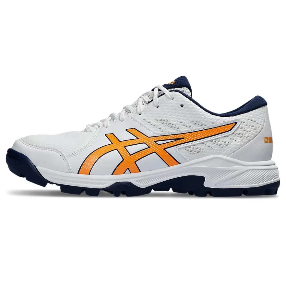 Supination Asics Running Shoes ASICS Men's Gel-Peake 2 GS Cricket Shoe (White/Orange)