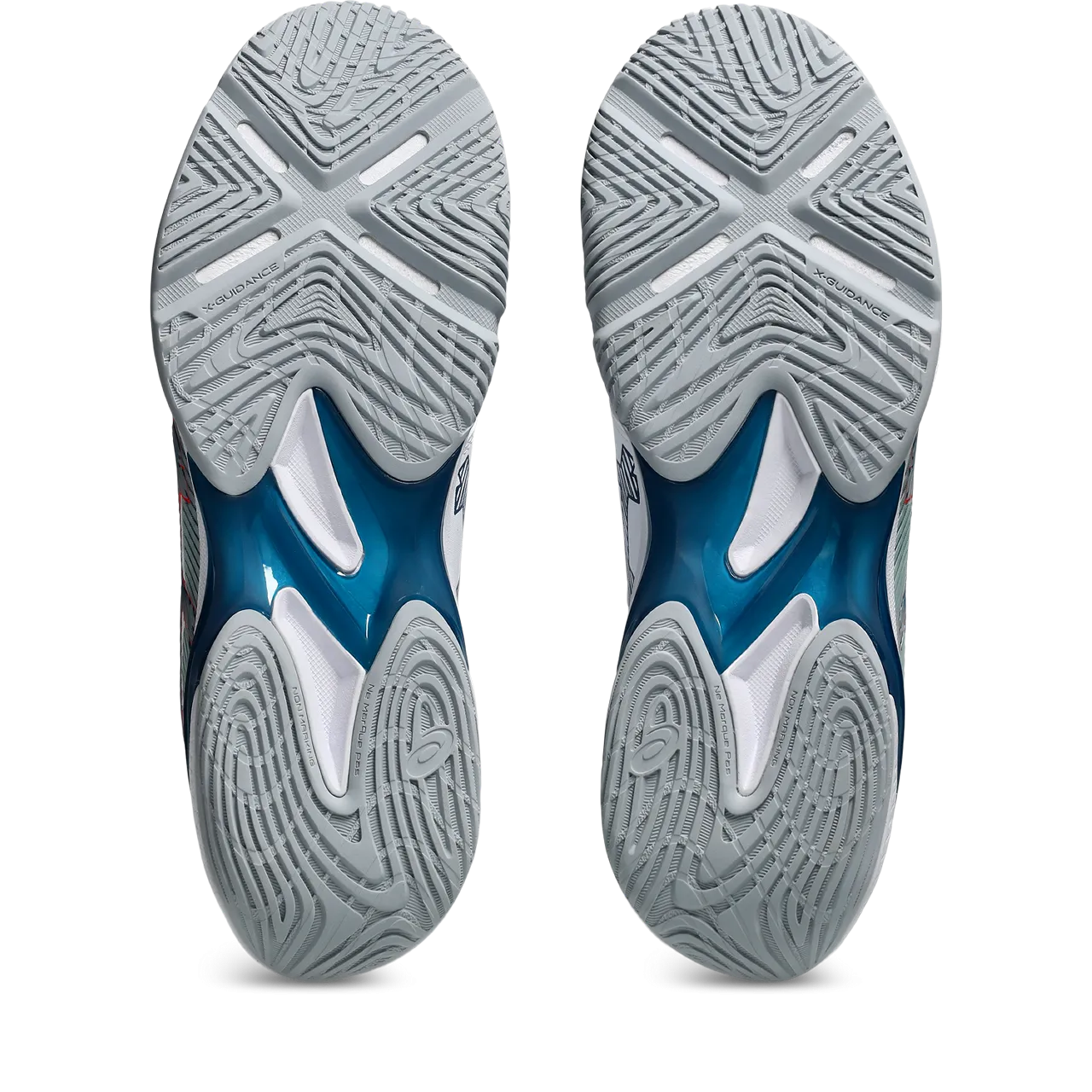 Asics Men's Blade FF 2 Indoor Court Shoes AW25 White Mako Blue Best Asics Overpronation Shoes