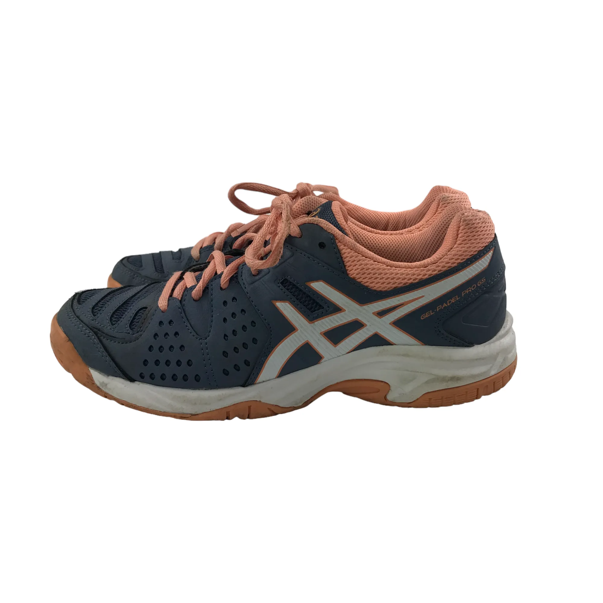 Asics Onitsuka Tiger Running Shoes Asics Trainers Shoe Size 3 Grey and Peachy with Laces